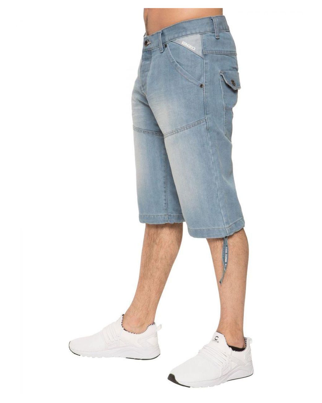 Enzo Blue Casual Designer Shorts for men