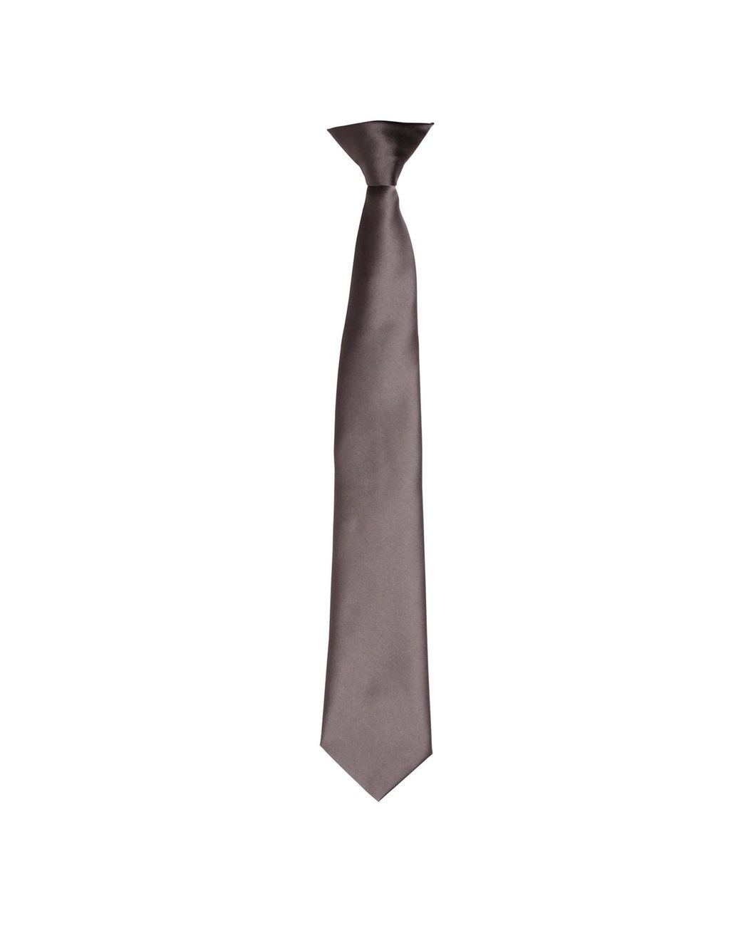 PREMIER Brown Colours Satin Clip Tie (Dark) for men