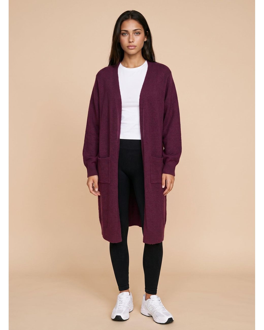 Urban Bliss Purple Longline Patch Pocket Cardigan