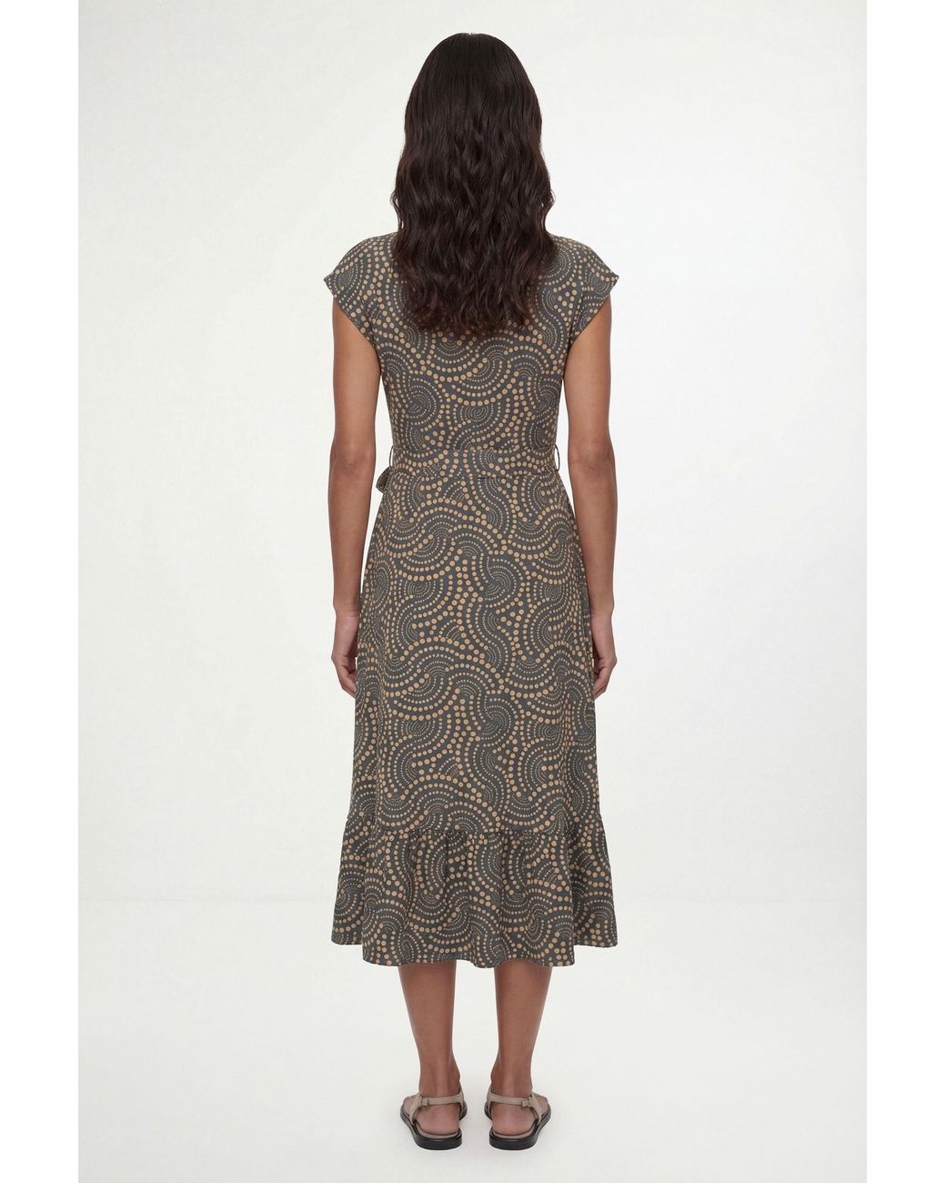 Wallis Blue Spot Jersey Belted Midi Dress