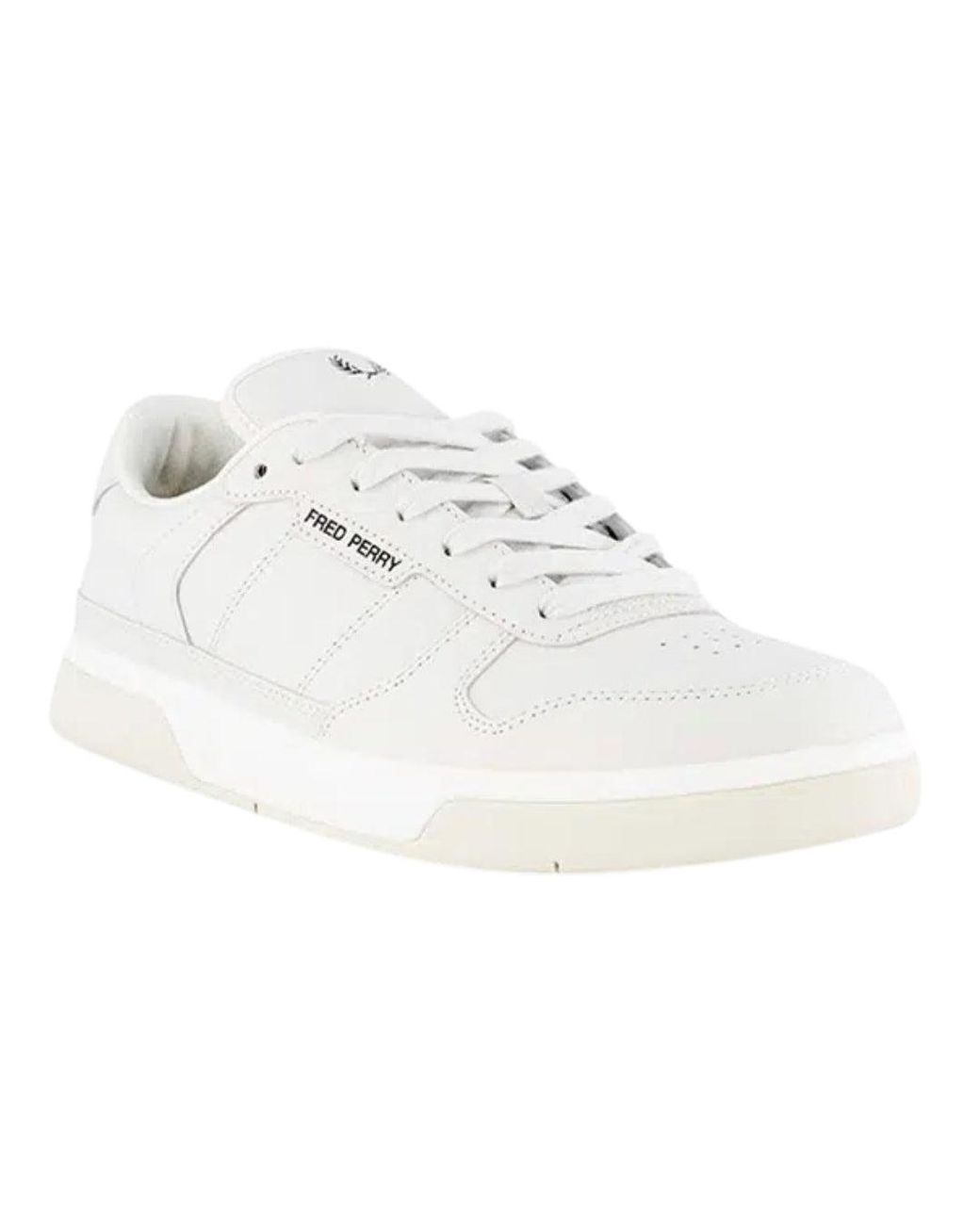 Fred Perry White B300 Textured Leather Porcelain Trainers for men