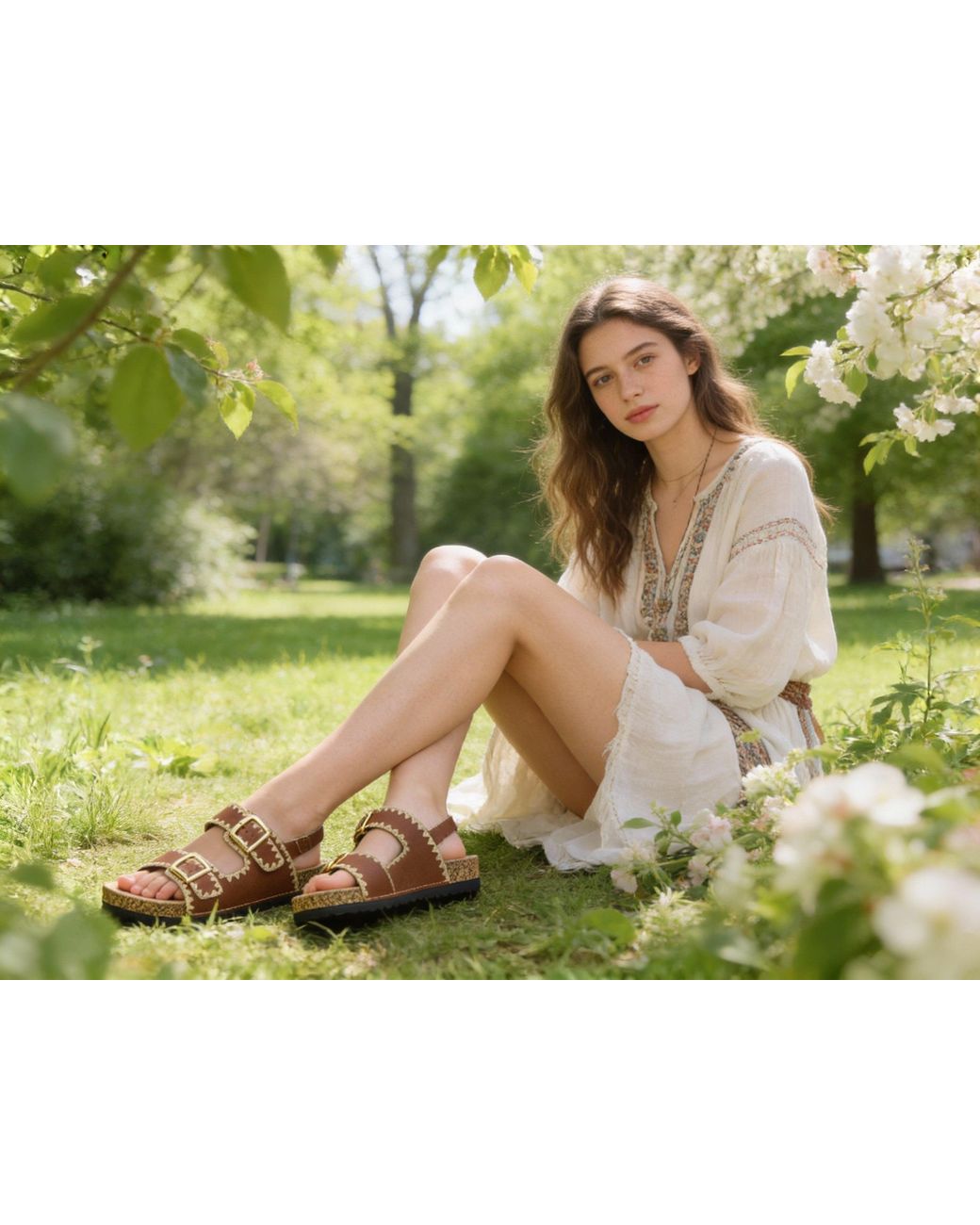 Heavenly Feet Brown Sandy Mules Sandals Bark