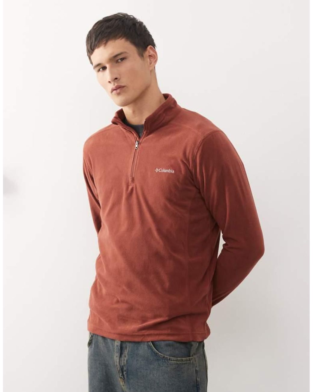Columbia Red Klamath Range Ii Half Zip Fleece for men