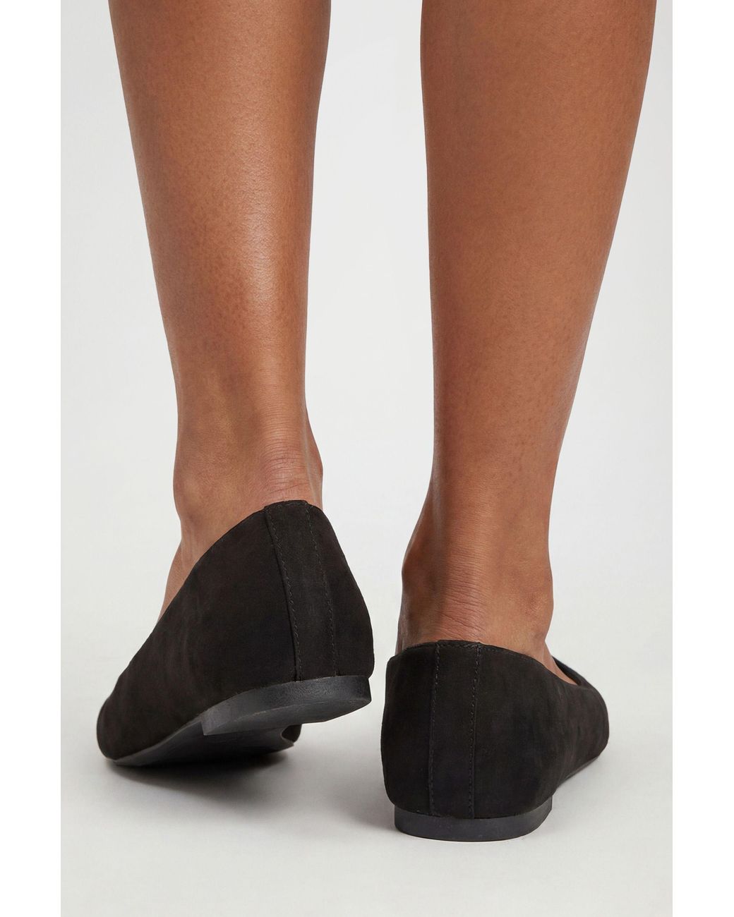 Boohoo Black Wide Fit Round Toe Ballet Flats