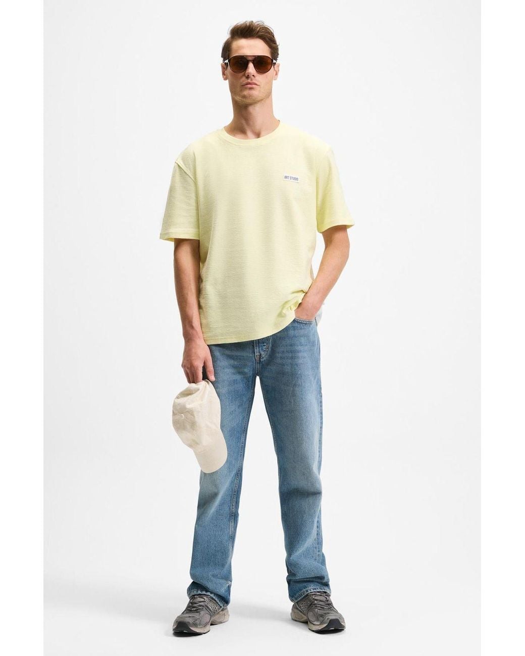 Grimelange Green Crew Neck Short Sleeve T-Shirt for men