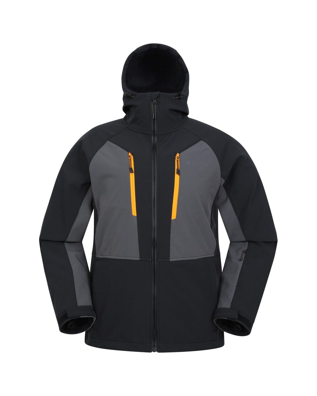 Mountain Warehouse Black 'Axis Extreme' Softshell Ski Jacket Water Resistant Windproof Coat for men