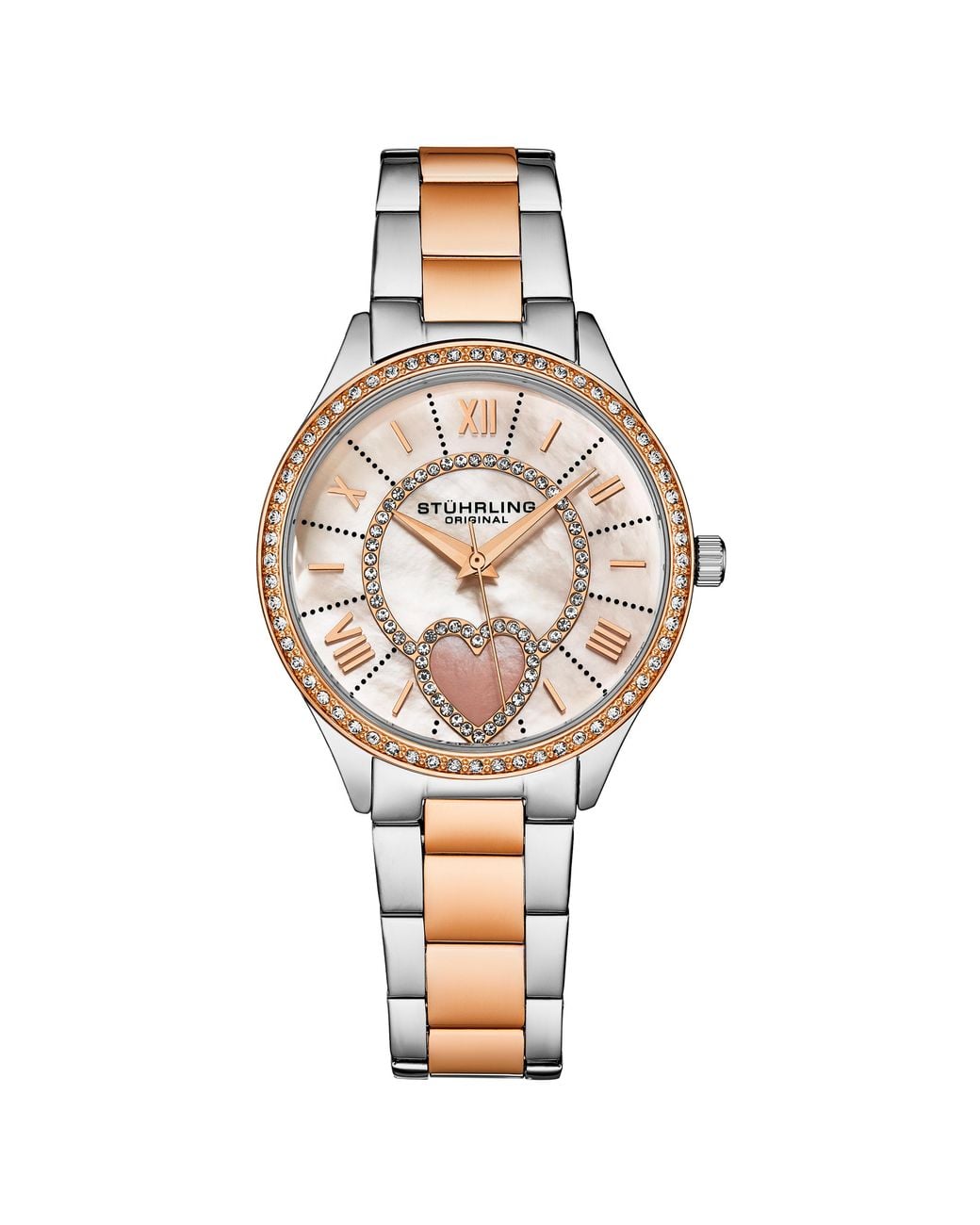 Stuhrling White Saylor 38Mm Mother Of Pearl Quartz 4019 Classic