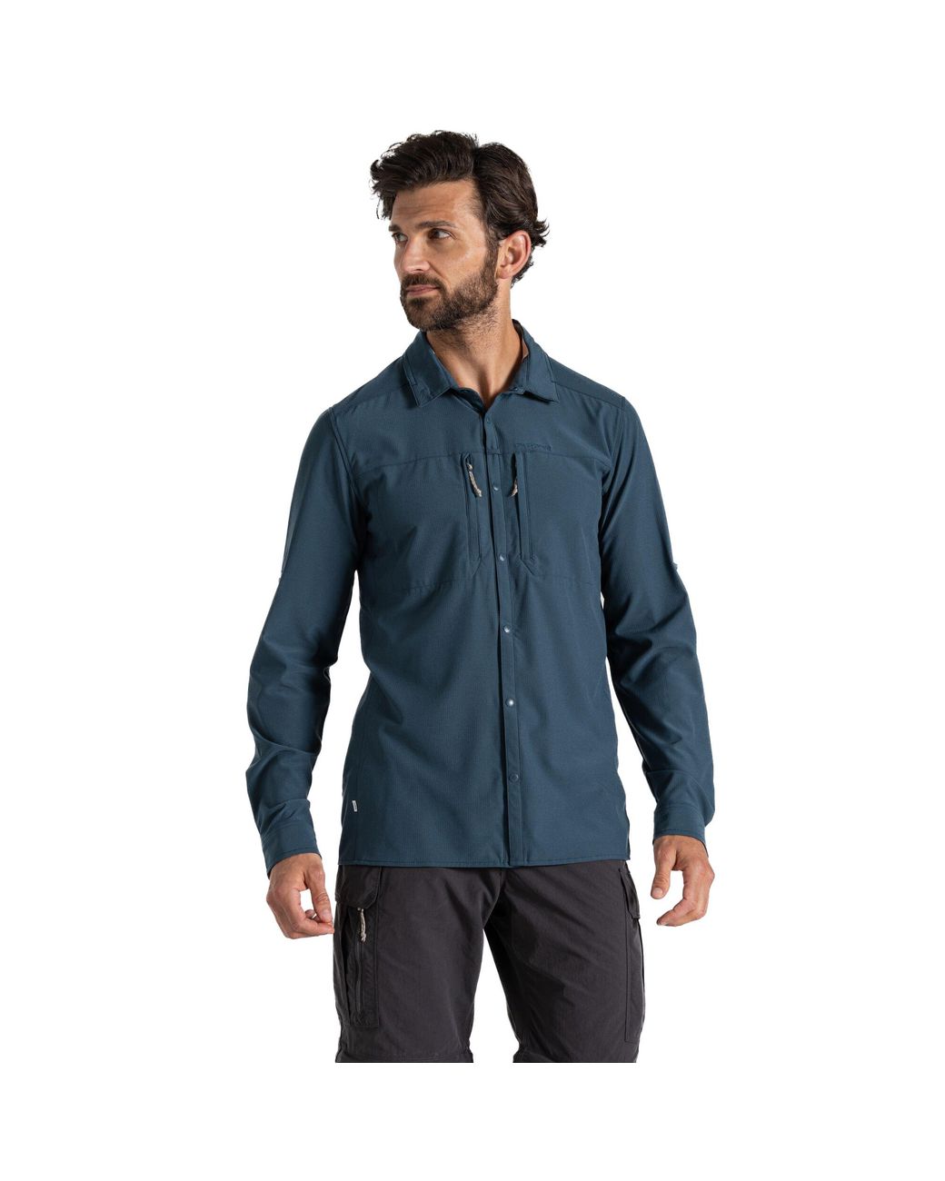 Craghoppers Blue Nosilife Long-Sleeved Shirt Stone) for men
