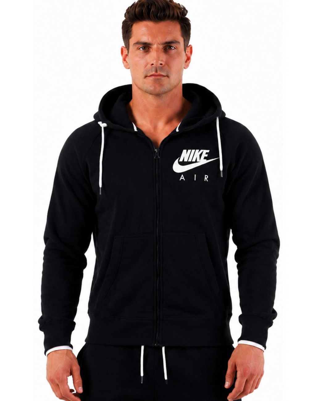 Nike Blue Air Fleece Full Zip Heritage Hoodie for men