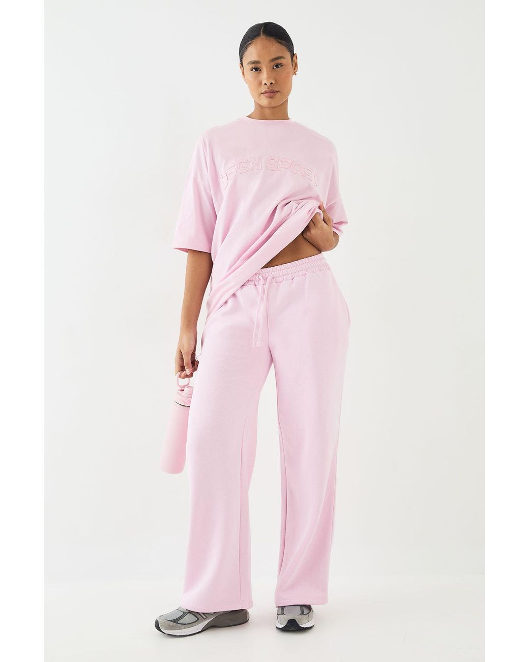 DSGN Studio Pink Self Fabric Applique Straight Leg Jogger