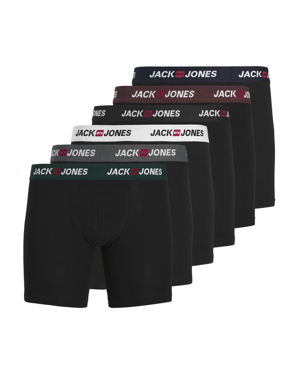 Jack & Jones Black Big Plus Size Boxers 6 Pack for men