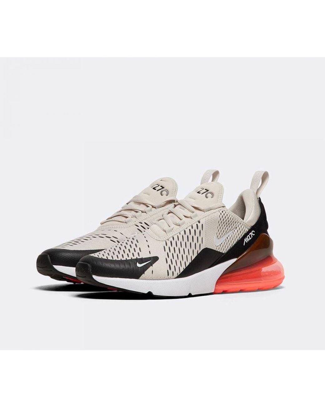 Nike White Air Max 270 Trainers/Light Bone/Hot Punch