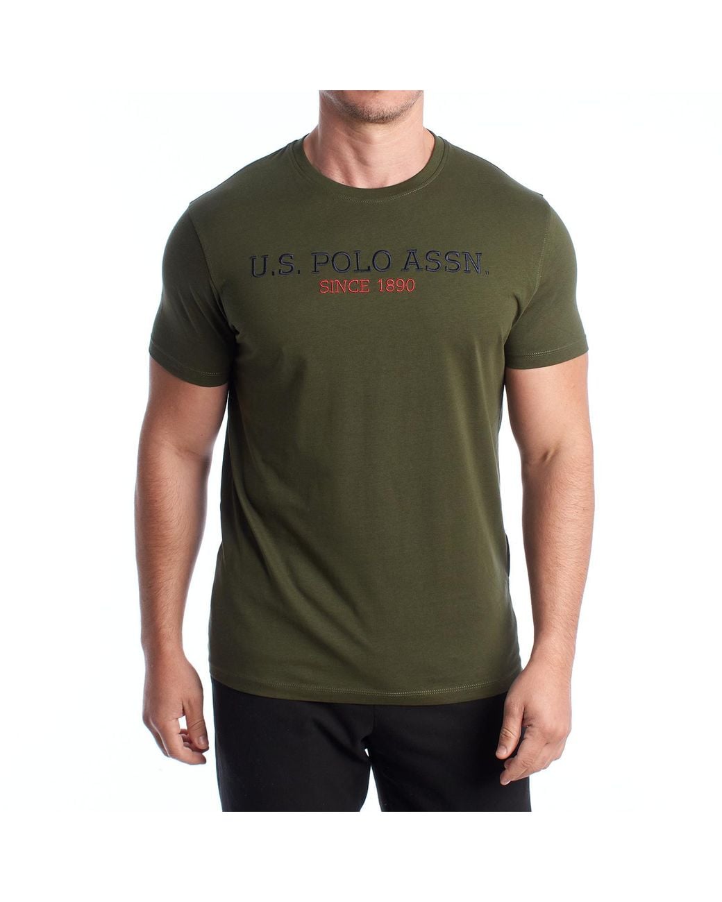 U.S. POLO ASSN. Green Cotton Short Sleeve T-Shirt Us42154022 for men
