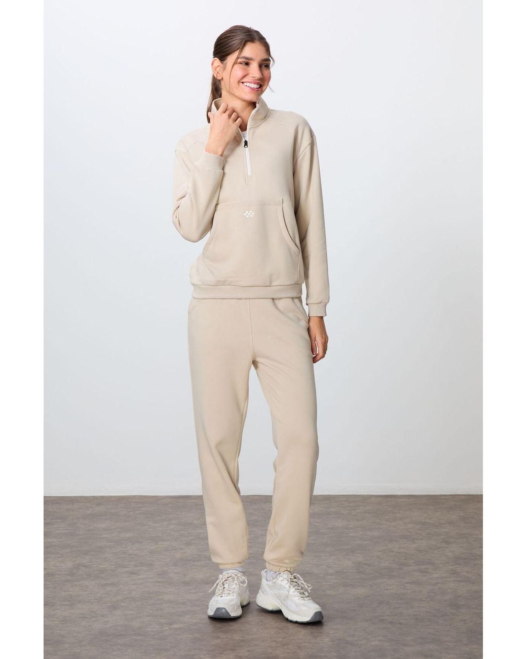TOMMY LIFE Natural Color-Blocked Fleece Tracksuit Set