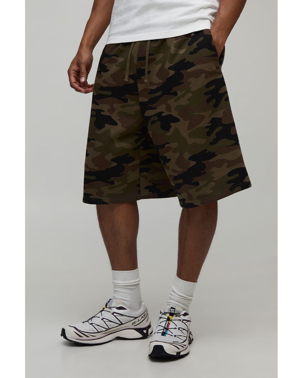BoohooMAN Green Camo Bermuda Jort for men
