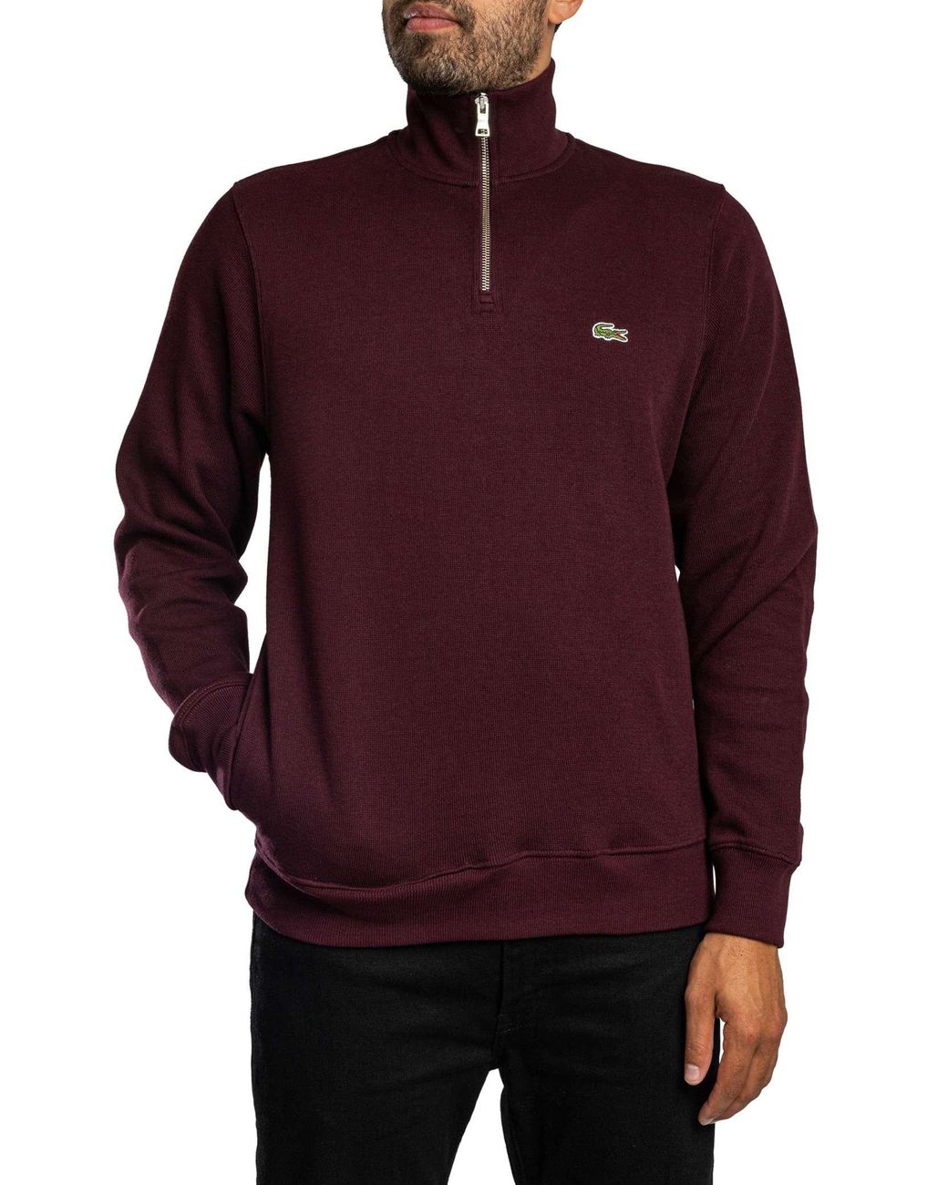 Lacoste Purple High Neck Interlock Sweatshirt for men