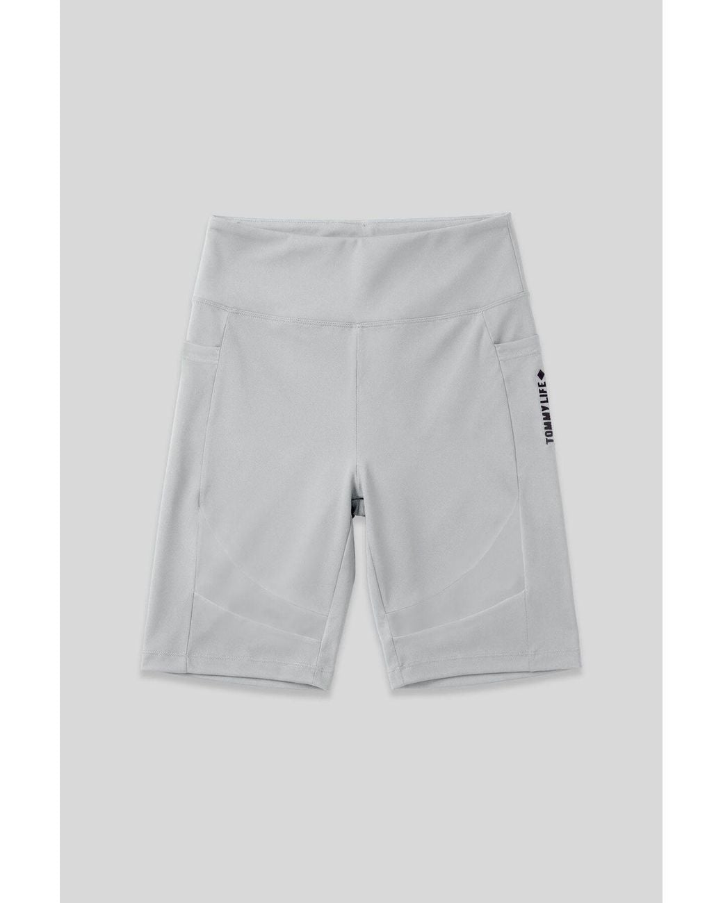 TOMMY LIFE Gray High-Waist Short Sports Leggings