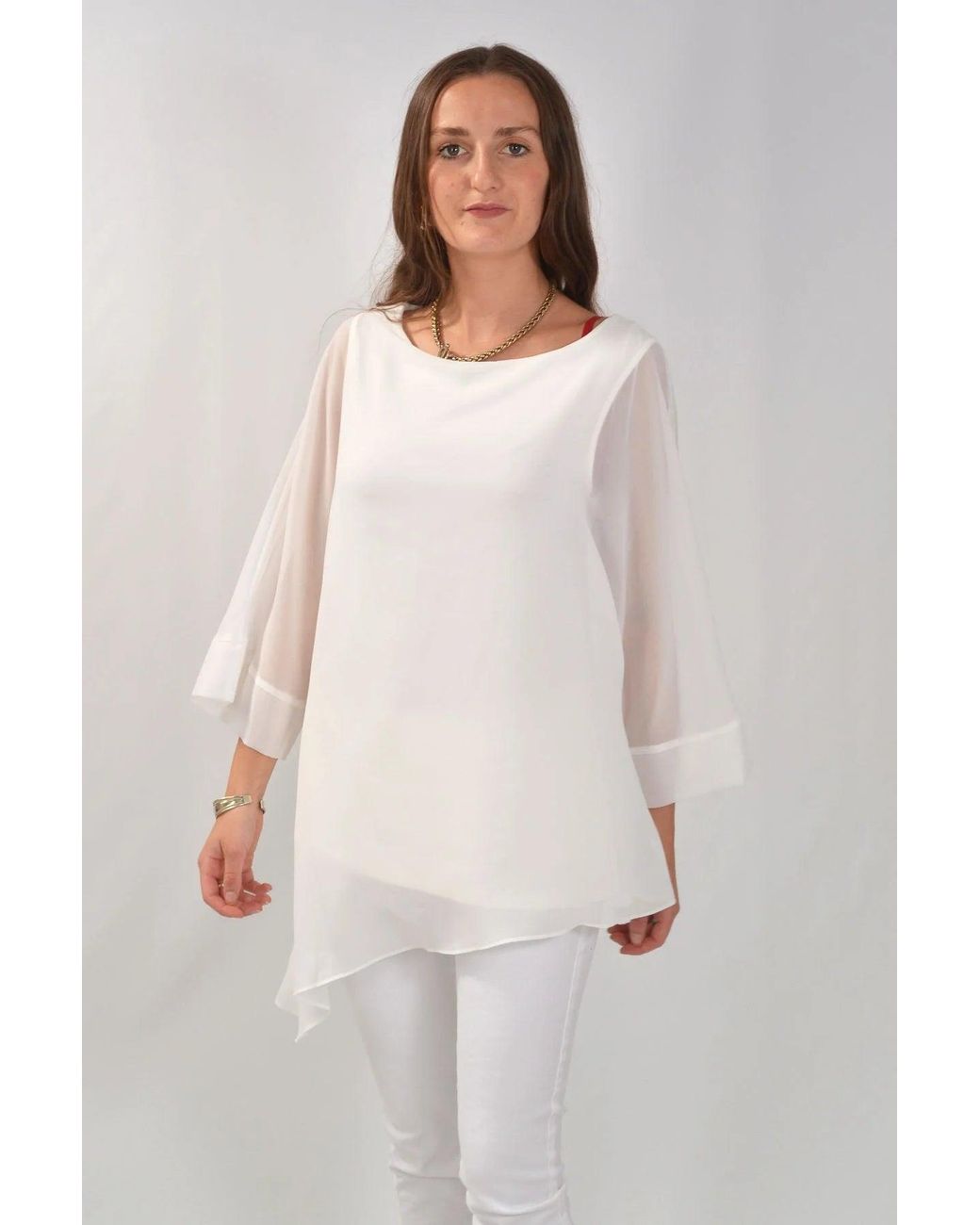 Wallis White Layered Chiffon Swing Blouse
