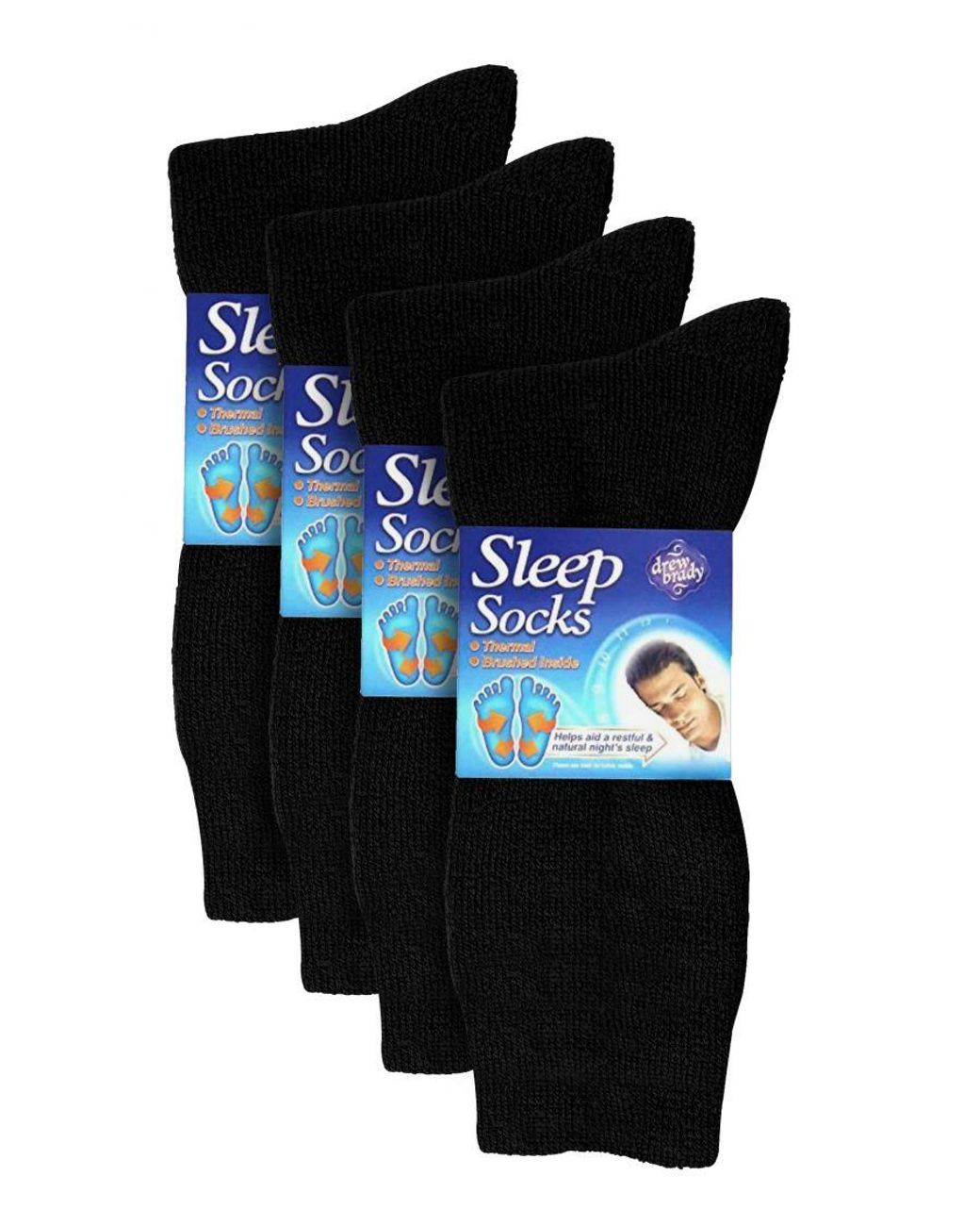 Sock Snob Black 8 Pack Thermal Sleep Socks for men