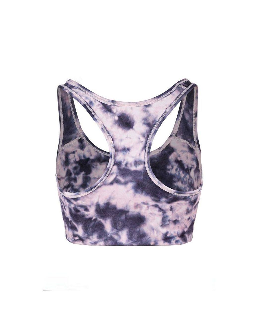 Sosandar Purple Chic Tie Dye Print Racerback Sports Bra