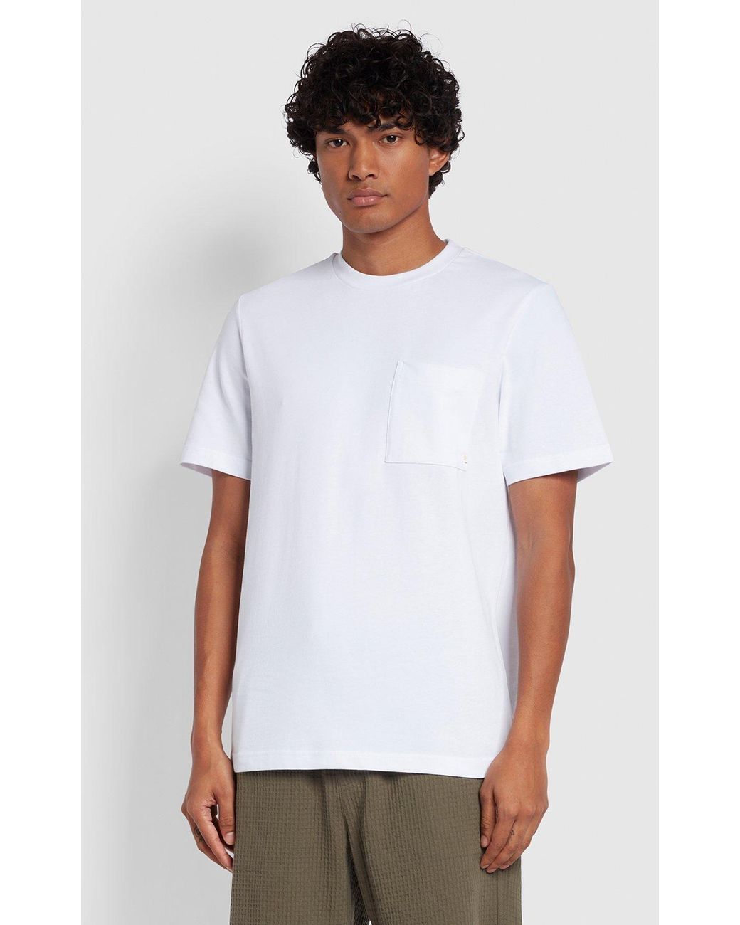 Farah White Stacy Pocket T-Shirt for men