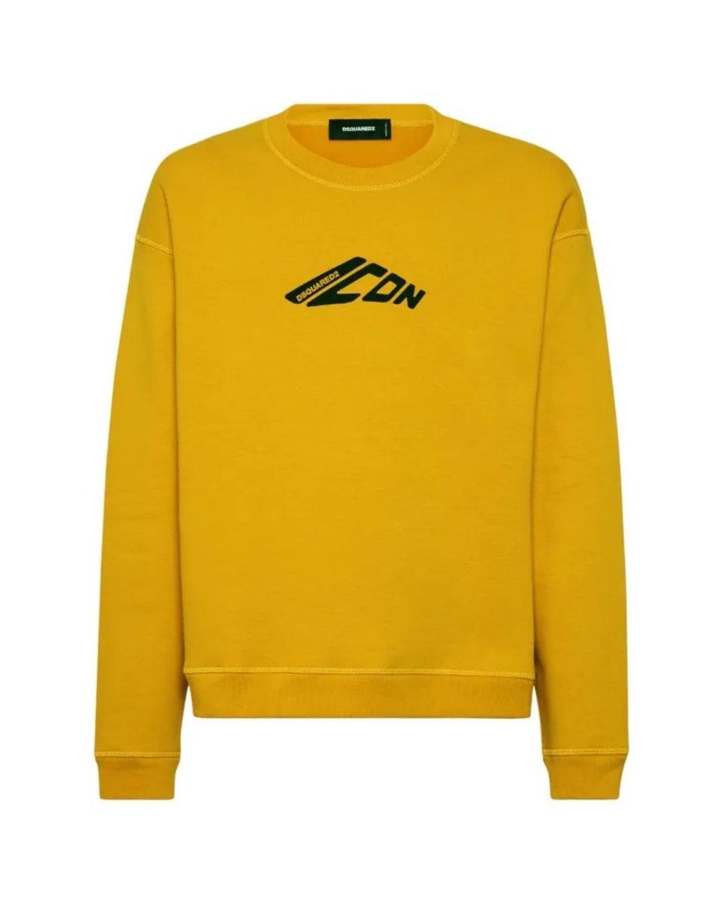 DSquared² Yellow Icon New Generation Relax Fit Sweatshirt Cotton for men