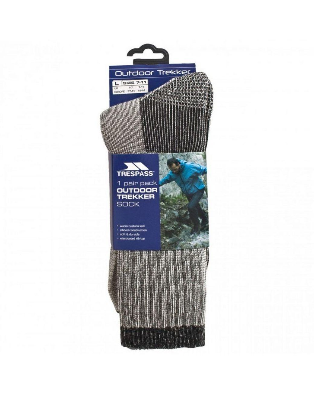Trespass Gray Stroller Merino Wool Hiking Boot Socks (1 Pair) for men