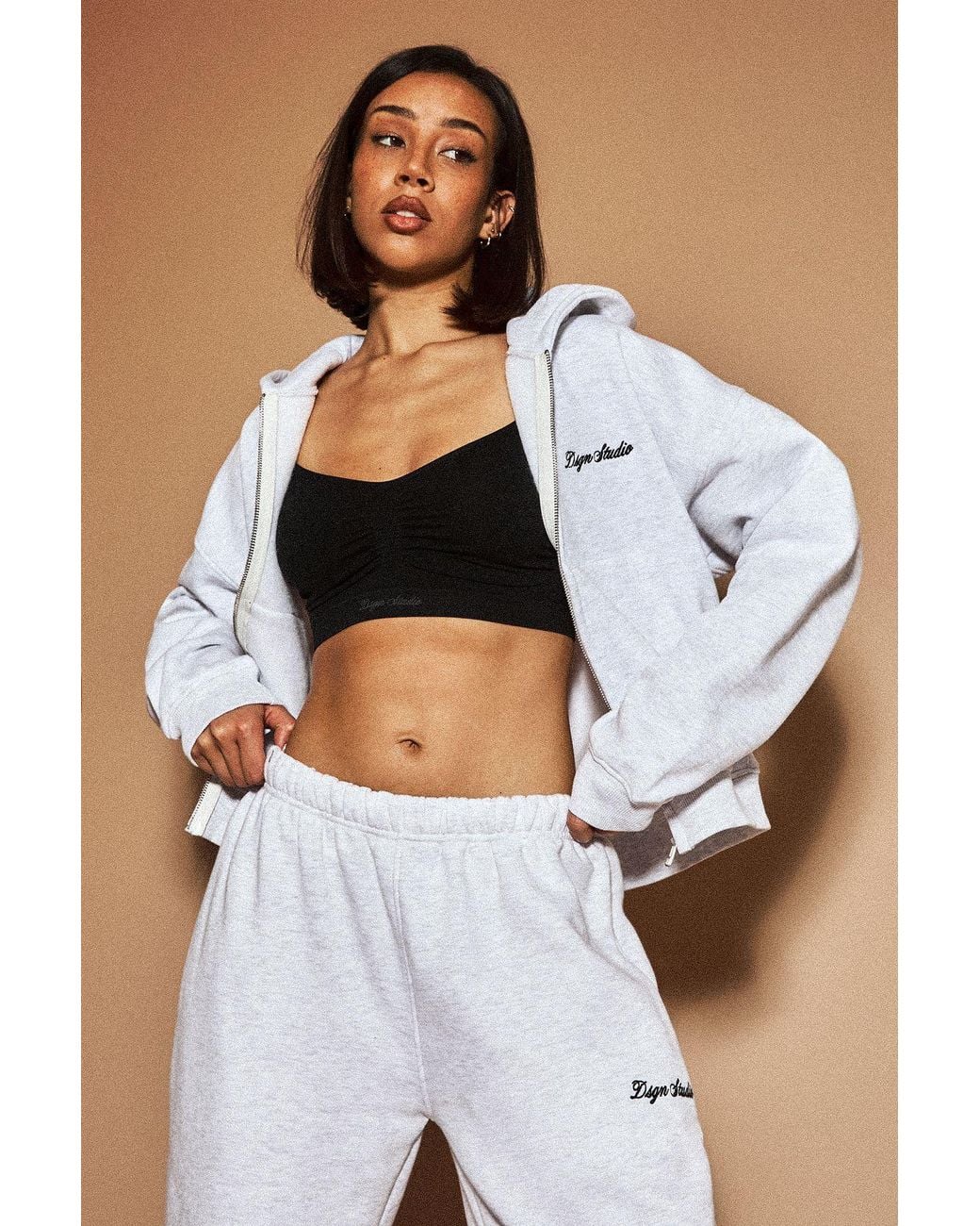 DSGN Studio Blue Boxy Zip Through Hoodie