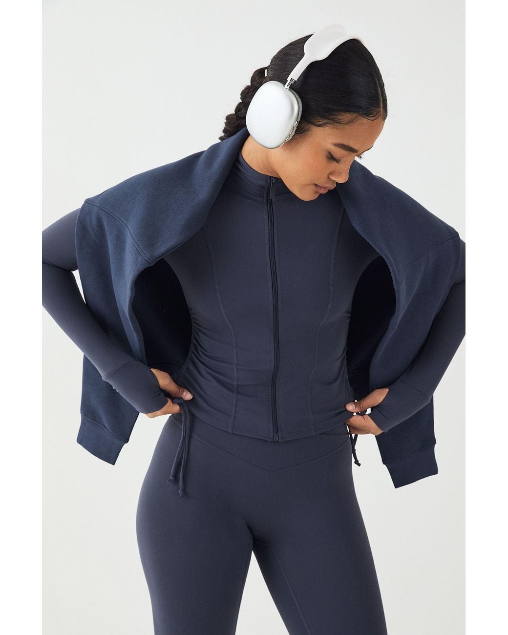 DSGN Studio Blue Sculpt Ruched Side Sports Jacket