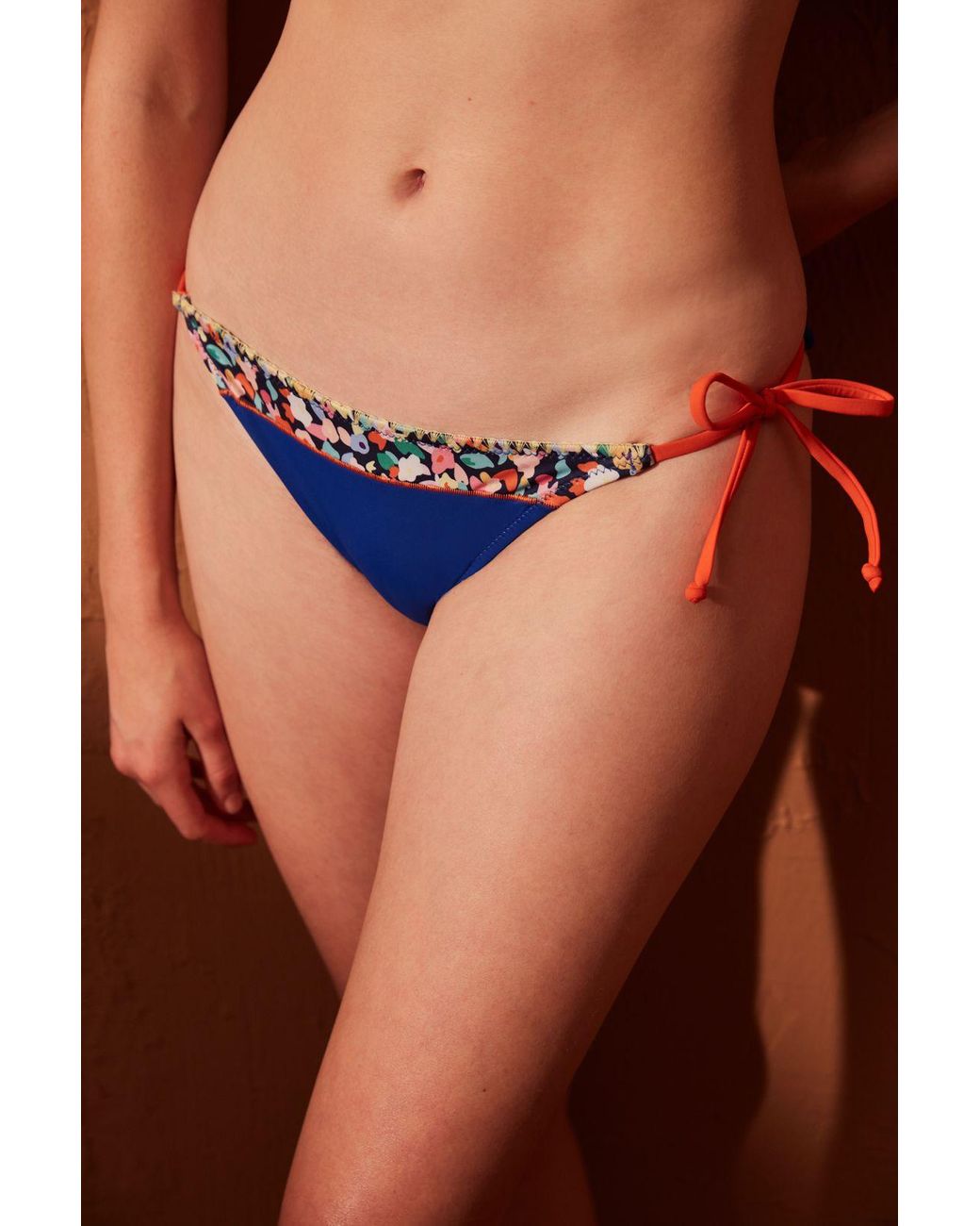 Penti Brown Low-Waist Tie-Side Bikini Bottoms