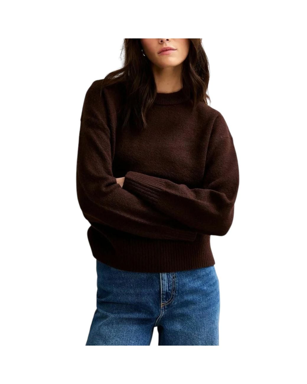 New Look Black Side Slit Jumper Long Sleeve Sweatshirts Crew Neck Knitted Top