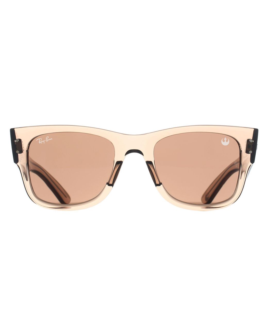 Ray-Ban Brown Square Transparent Light Dark Rb0840S Mega Wayfarer
