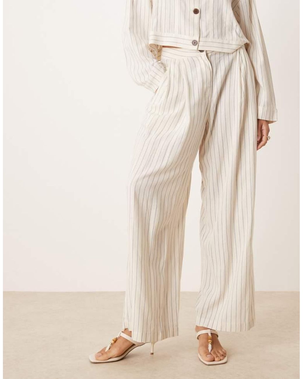 Aware Natural Linen Touch Wide Leg Trouser Co-Ord