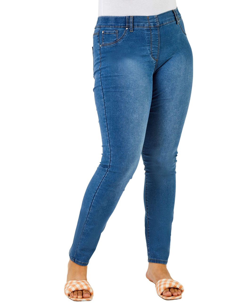 Roman Curve Blue Stretch Denim Jegging