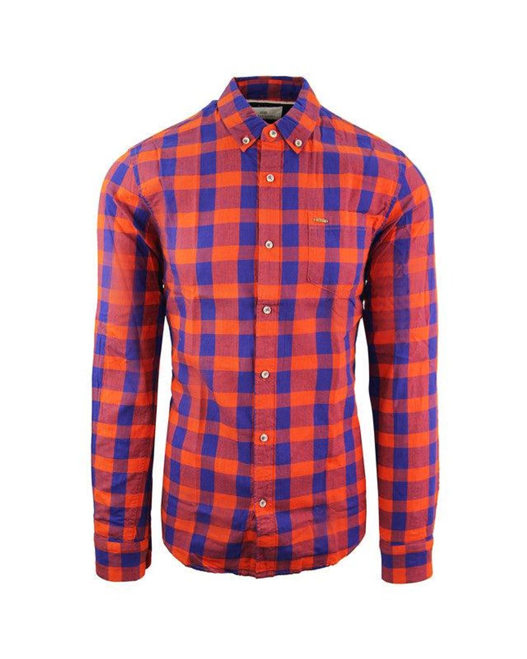 Scotch & Soda Red Checked Shirt for men