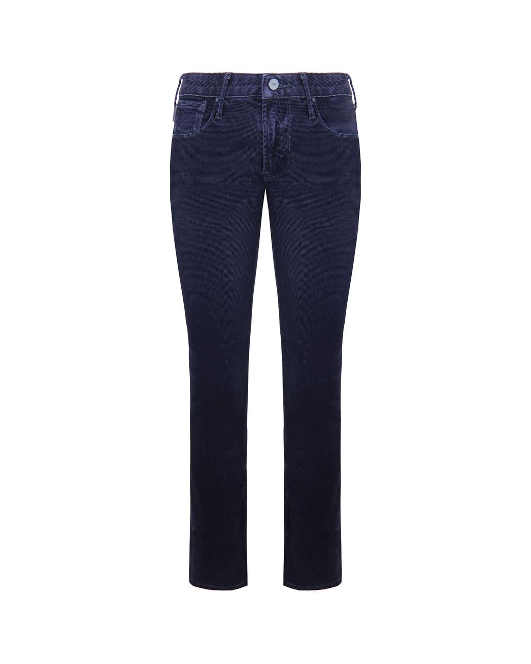 Emporio Armani Blue J06 Slim Fit Velvet Trousers for men