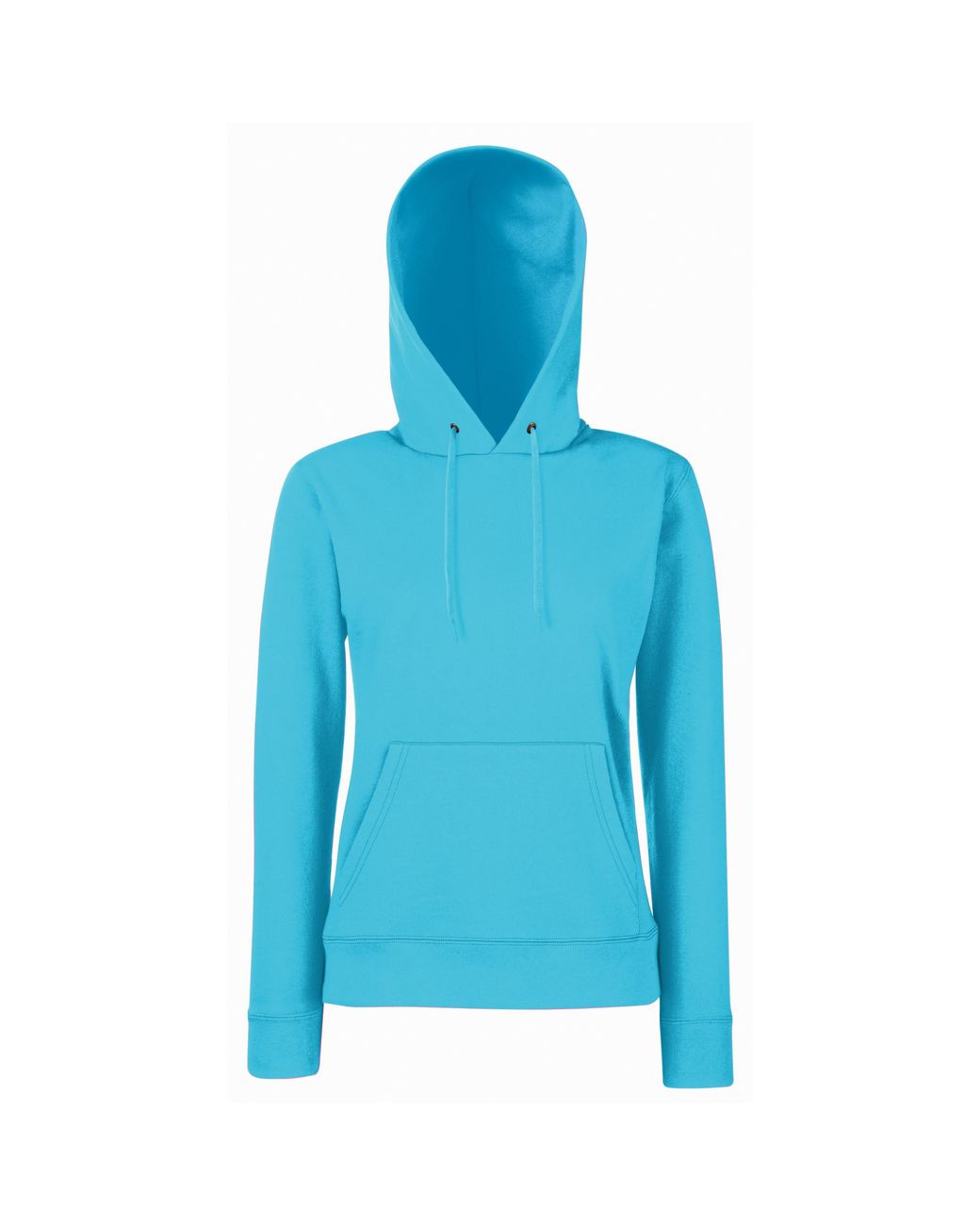 Fruit Of The Loom Blue Ladies Lady Fit Hooded Sweatshirt Hoodie