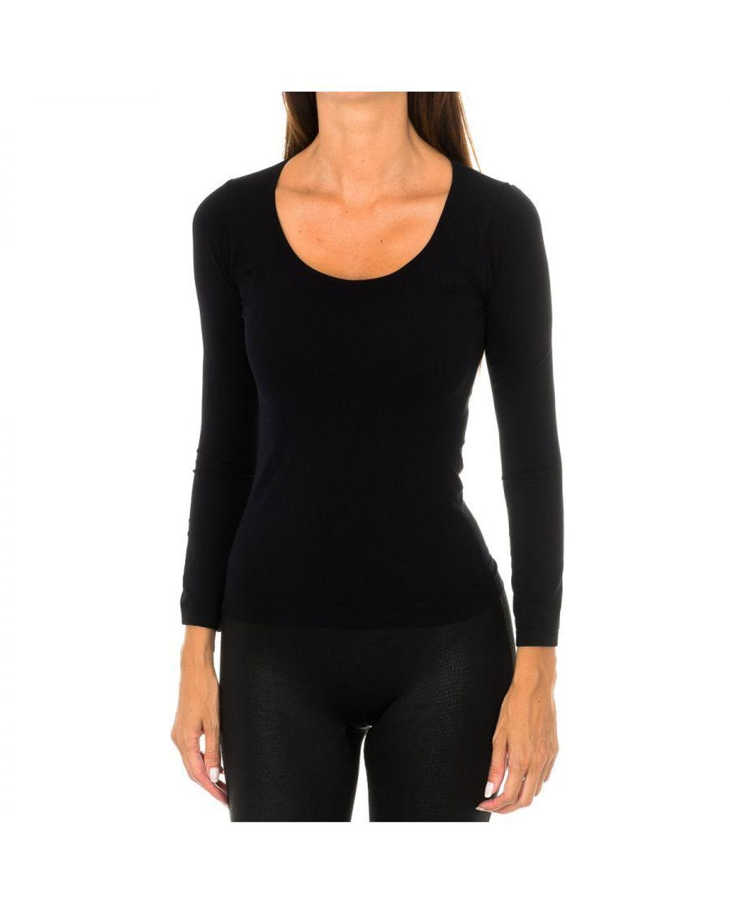 Intimidea Dakota Long Sleeve Round Neck T-shirt 210397 Women Polyamide in  Black