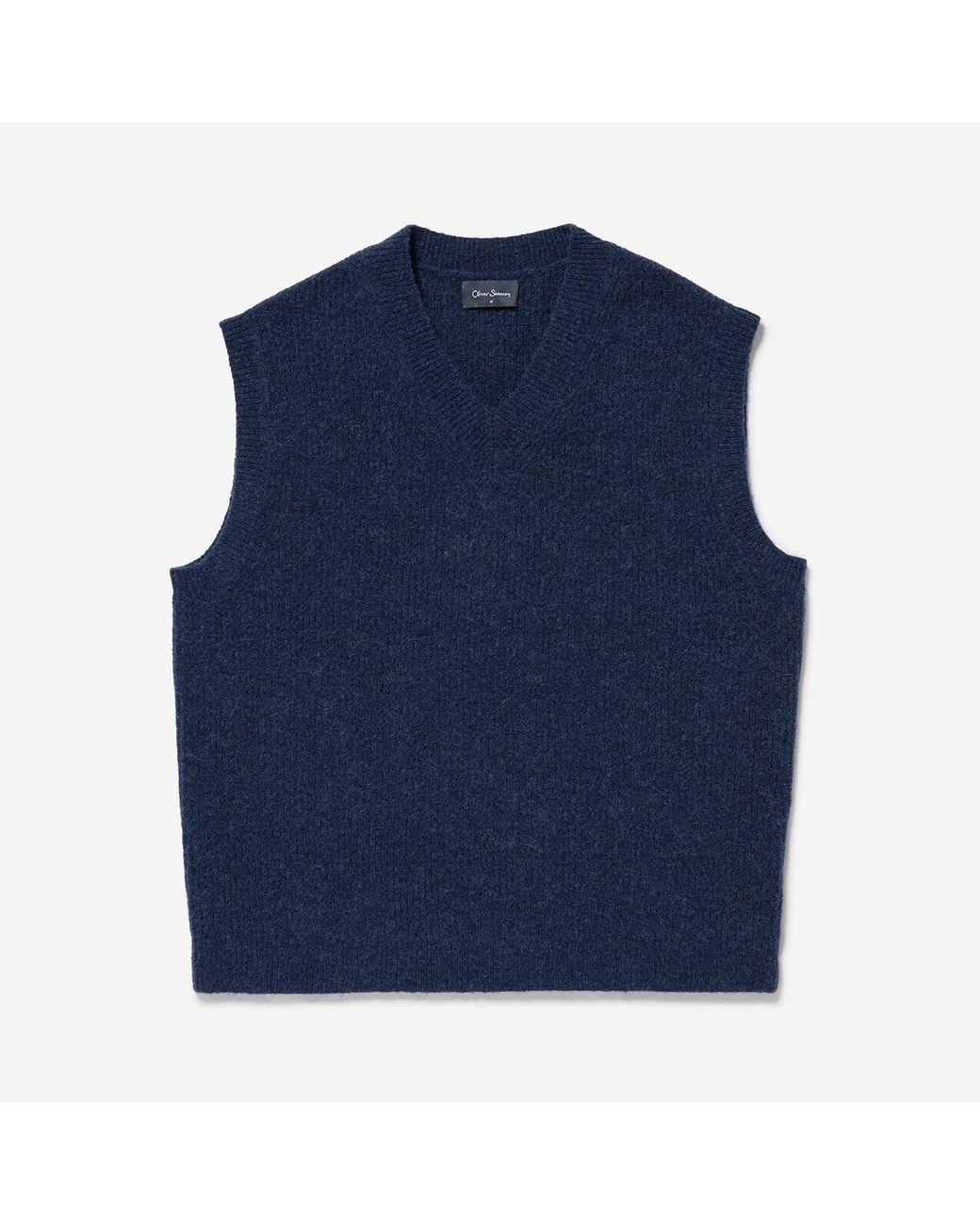 Oliver Sweeney Blue Alpaca Wool Blend Vest for men