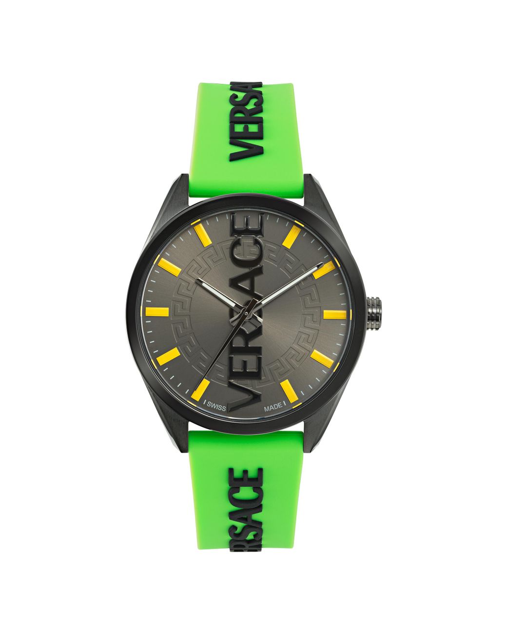 Versace Green V-Vertical Watch Ve3H00923 Silicone for men