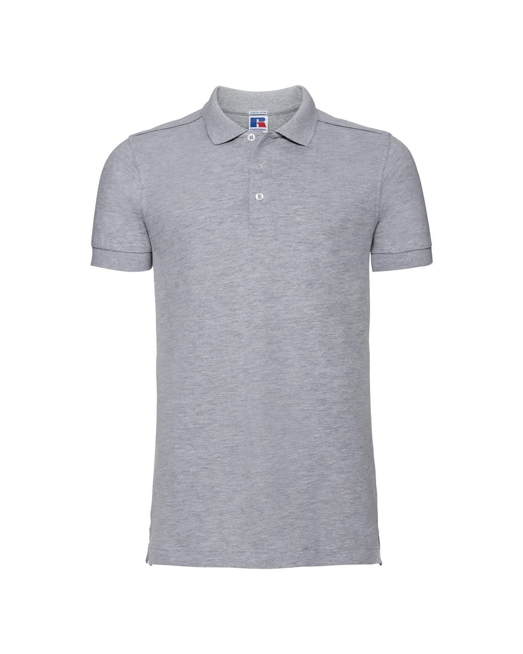 Russell Gray Stretch Short Sleeve Polo Shirt (Light Oxford) for men