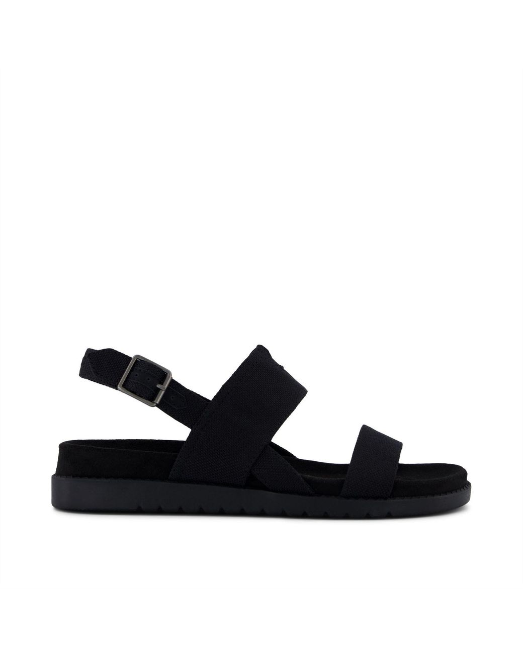 TOMS Black Marin Slingback Canvas Sandals