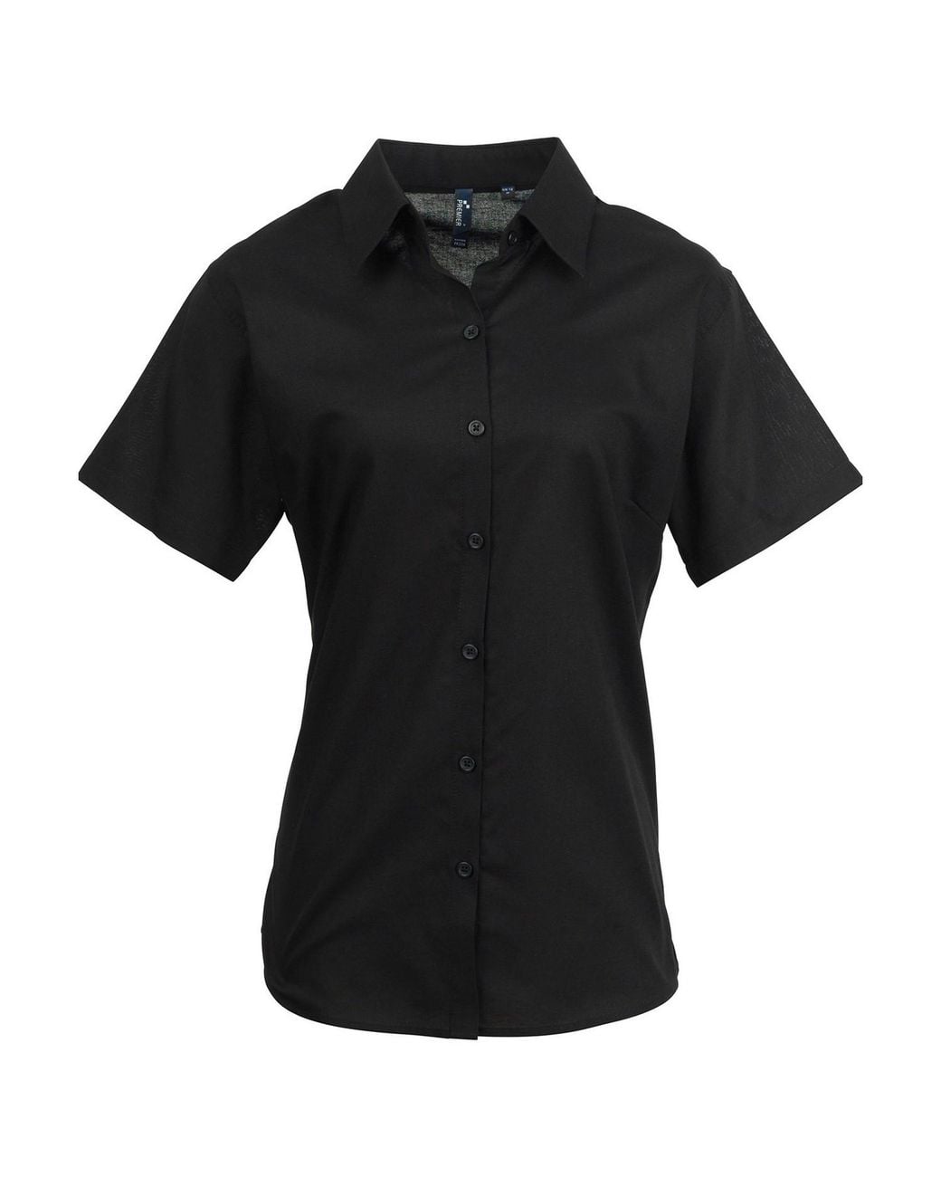 PREMIER Black Ladies Signature Oxford Short-Sleeved Shirt
