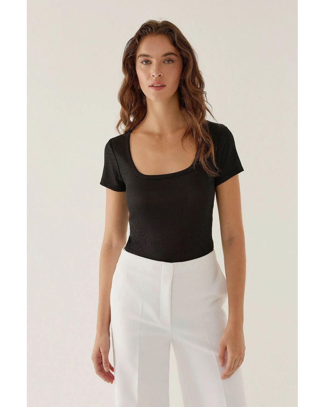 Hiccup Black Slim Fit Crew Neck Bodysuit