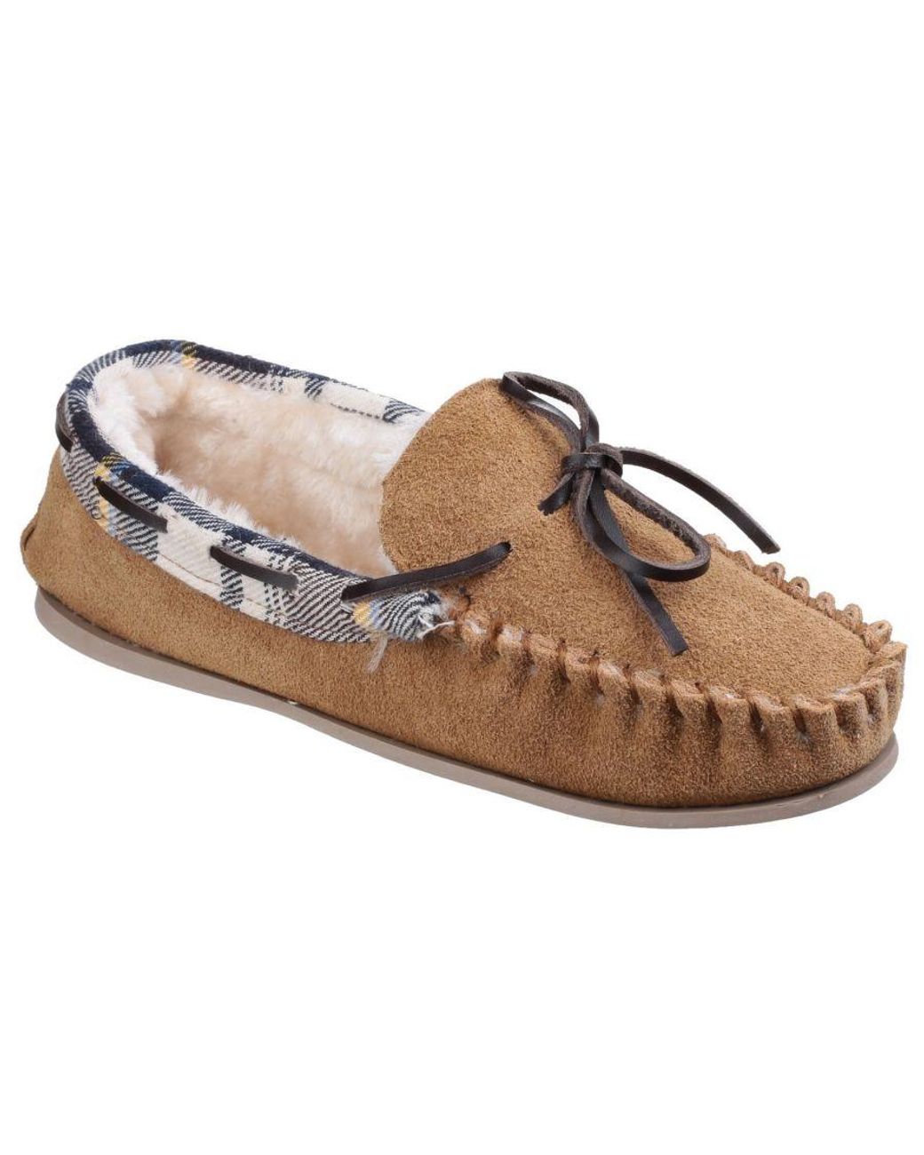 Cotswold Black Kilkenny Slip On Moccasin Slipper