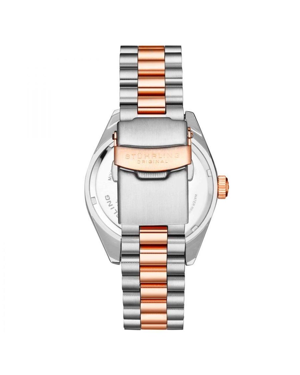 Stuhrling Metallic Lineage Two-Tone Bracelet Wrist Watch for men