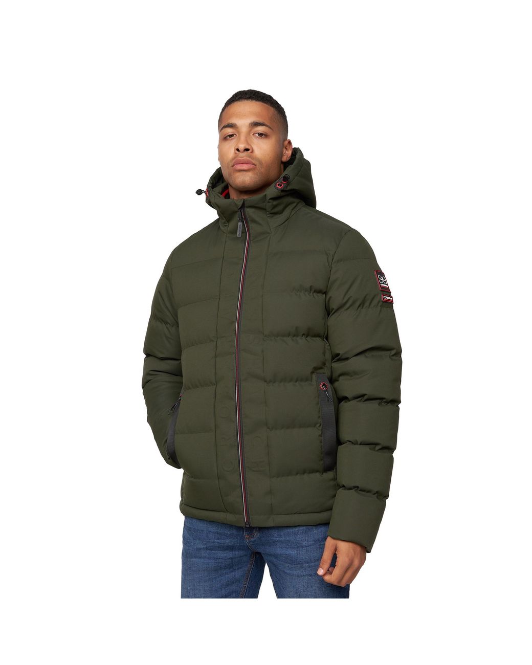 Crosshatch Green Kampnew Embossed Jacket (Dark) for men