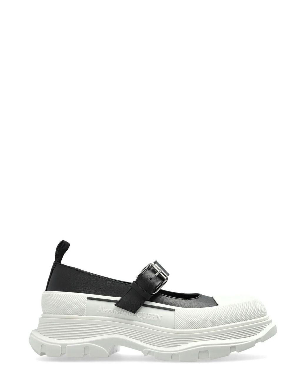 McQueen White Two-Tone Leather And Rubber Ballerinas