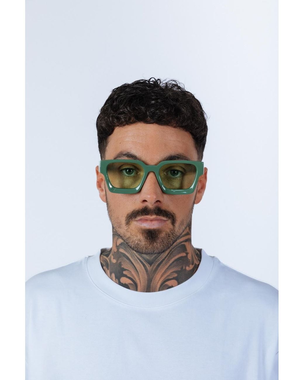SVNX Green Square Retro Mint Sunglasses