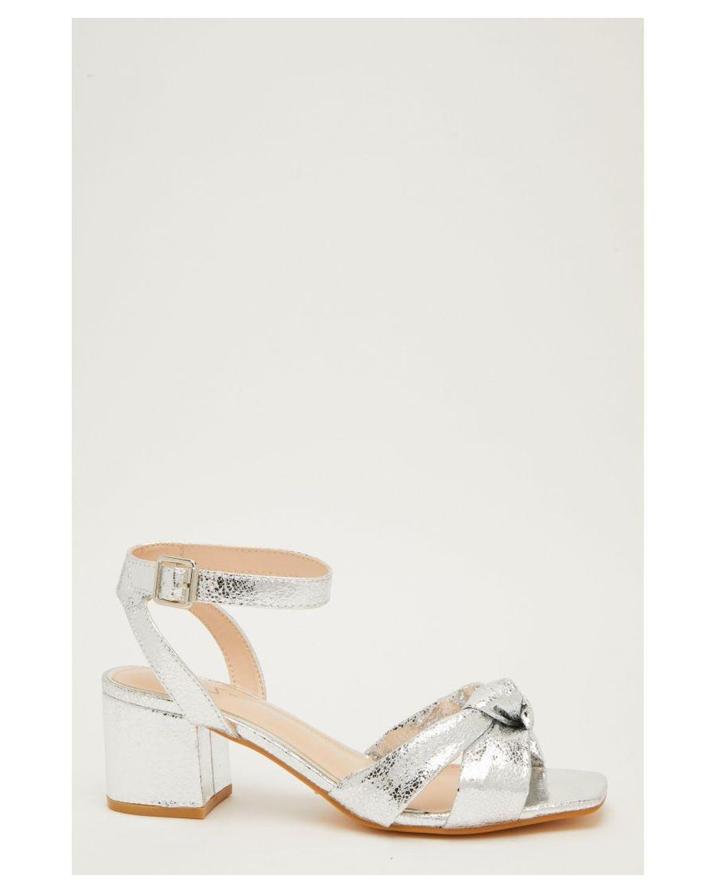 Quiz silver 2025 heeled sandals